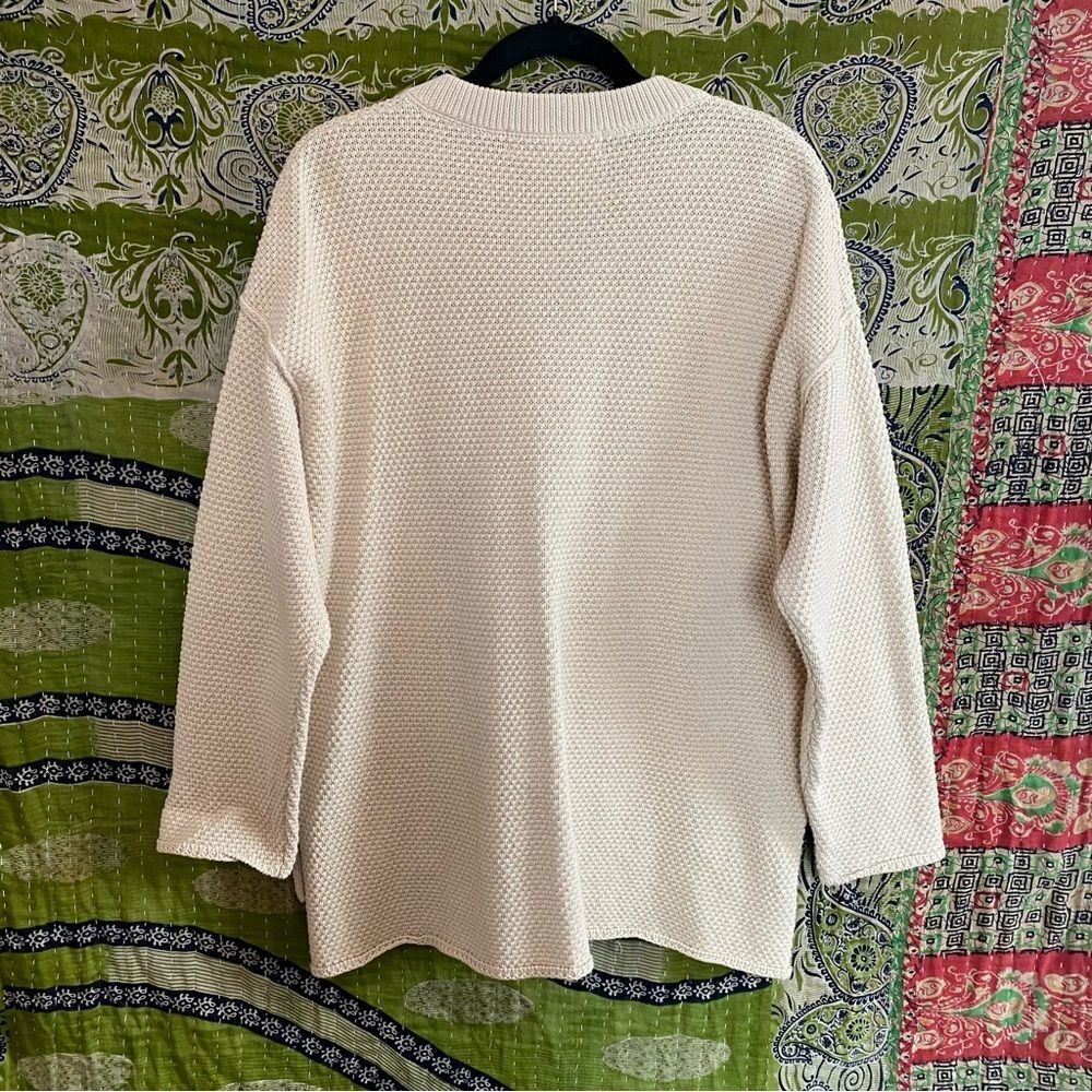 Free People Beach Oatmeal Hailey Sweater/ Pants Waffle Knit Set Size Small - Picture 6 of 16